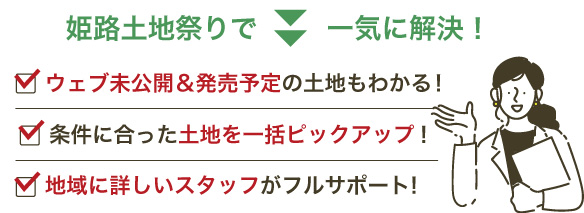 土地探しのお悩み、一気に解決！